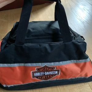 Harley-Davidson Classic Orange and Black Bar and Shield travel/Duffel bag.